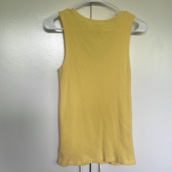 Michael Kors ribbed, embellished yellow tank top.  Cute beading.  Festival. - Picture 4 of 4